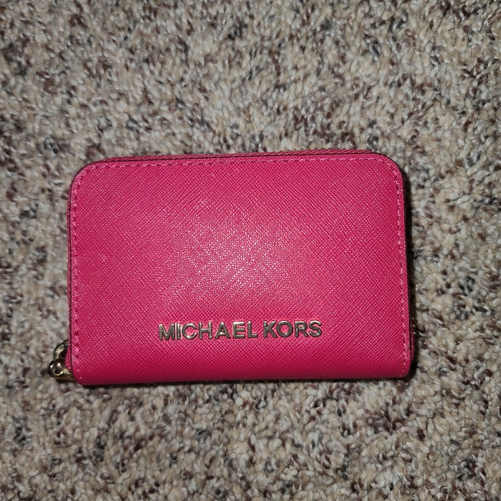 Fuschia Michael Kors Card/Coin Wallet